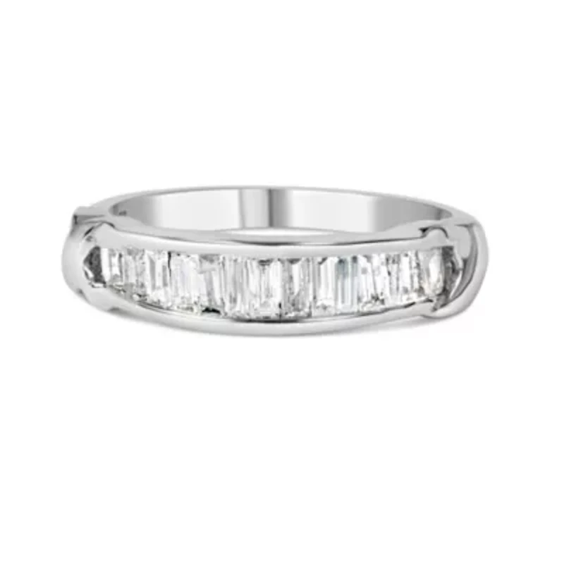 Silver 1/2 Cttw Diamond Channel Set X-Station Wedding Ring