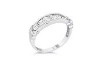 Silver 1/2 Cttw Diamond Channel Set X-Station Wedding Ring