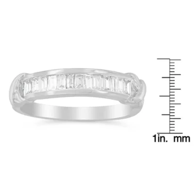 Silver 1/2 Cttw Diamond Channel Set X-Station Wedding Ring