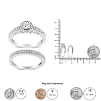 Silver 1/2 Ctw Diamond Engagement Ring Bridal Set