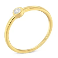14K Yellow Gold Plated .925 Sterling Silver Miracle Set Diamond Ring