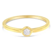 14K Yellow Gold Plated .925 Sterling Silver Miracle Set Diamond Ring
