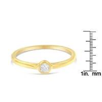 14K Yellow Gold Plated .925 Sterling Silver Miracle Set Diamond Ring