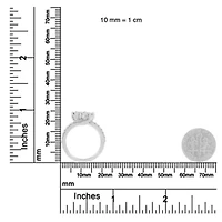 10K White Gold Two-Stone Miracle-Set Diamond Bypass Ring