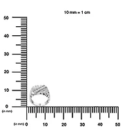 Silver 1/3 Diamond 6 Stone Rectangle Nugget Gents Ring