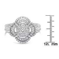 14K White Gold 1.0 Cttw Diamond Cocktail Ring