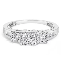 10K White Gold 1/2 Cttw Diamond Engagement Ring