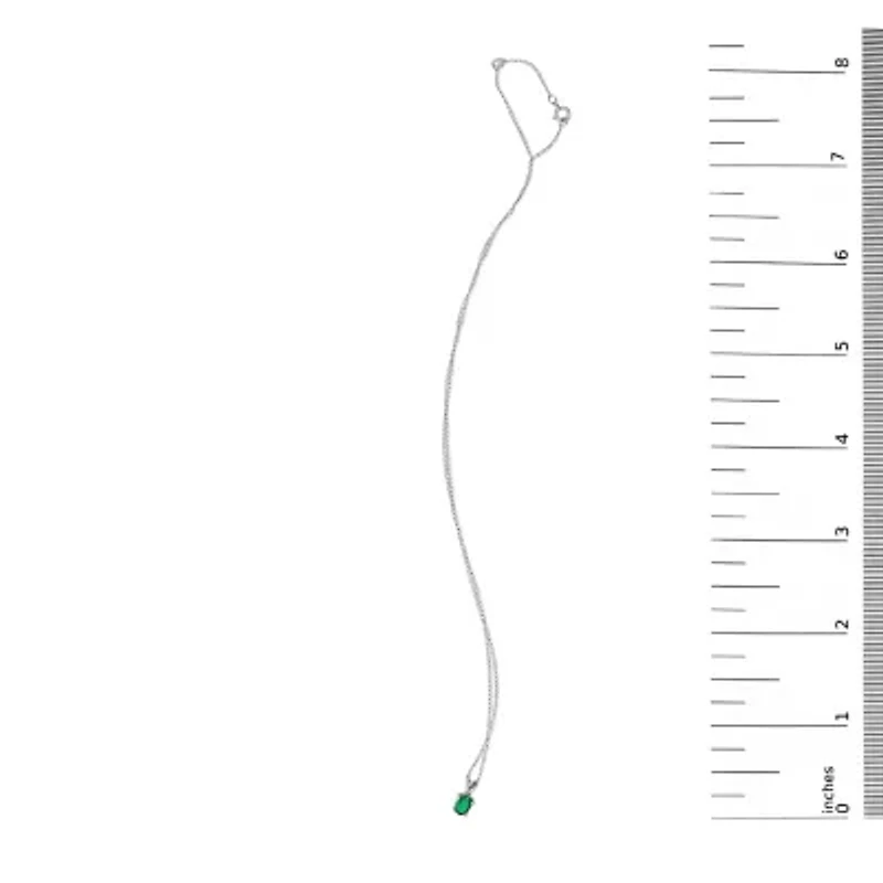 14K Gold 6x4MM Oval Shaped Gemstone Solitaire Pendant Necklace