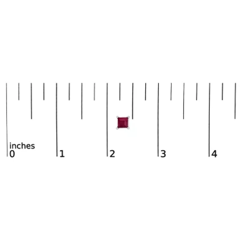 14K Gold 5x5MM Princess Cut Gemstone Solitaire Stud Earrings