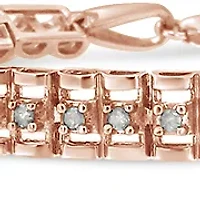 .925 Sterling Silver Diamond Double-Link 7" Tennis Bracelet