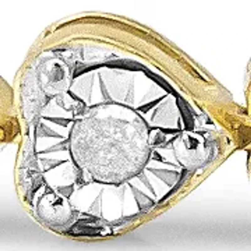 Silver 1.0 Cttw Miracle Set Diamond Heart-Link 7" Tennis Bracelet