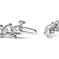 .925 Sterling Silver 1.00 Cttw Diamond C-Shaped Link Bracelet