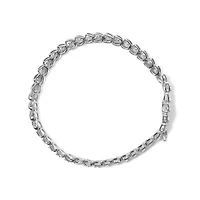 .925 Sterling Silver 1.00 Cttw Diamond C-Shaped Link Bracelet