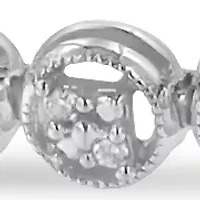 Silver 1/4 Cttw Diamond 7" Open Circle Wheel Link Tennis Bracelet