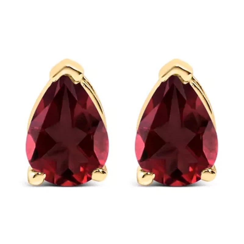 14K Gold 6x4MM Pear Shaped Gemstone Solitaire Stud Earrings