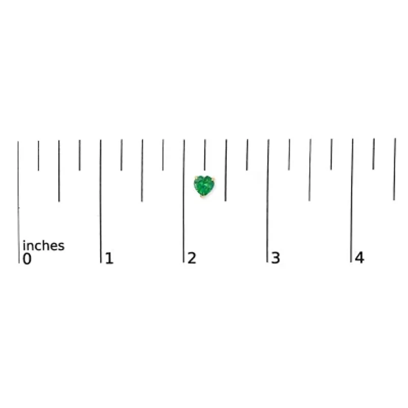 14K Gold 5MM Heart Cut Gemstone Solitaire Stud Earrings