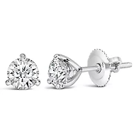 Lab Created 14K White Gold Lab Grown Diamond Screwback Stud Earrings