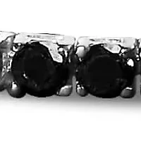 Silver 4-Prong Set Treated Black Diamond Classic Tennis Bracelet