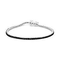 Silver 4-Prong Set Treated Black Diamond Classic Tennis Bracelet