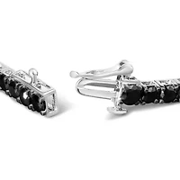 Silver 4-Prong Set Treated Black Diamond Classic Tennis Bracelet
