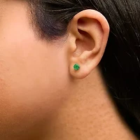 14K Gold 5X5MM Round Gemstone Solitaire Stud Earrings