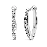 Lab Created 10K Gold 1/4 Cttw Lab Grown Diamond Heart Shaped Huggy Hoop Earrings