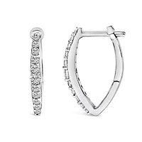 Lab Created 10K Gold 1/4 Cttw Lab Grown Diamond Heart Shaped Huggy Hoop Earrings