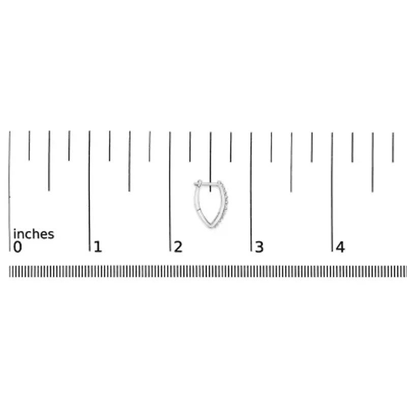 Lab Created 10K Gold 1/4 Cttw Lab Grown Diamond Heart Shaped Huggy Hoop Earrings