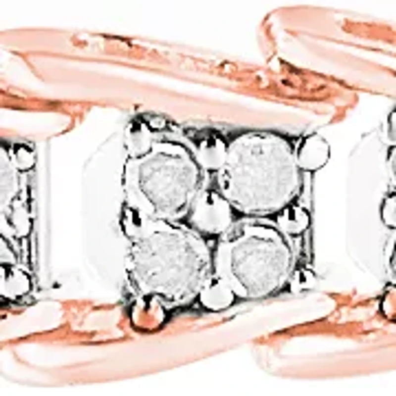 Silver 2.0 Cttw Diamond Fan-Shaped Fancy Chevron Link Tennis Bracelet