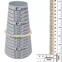 Silver 2.0 Cttw Diamond Fan-Shaped Fancy Chevron Link Tennis Bracelet