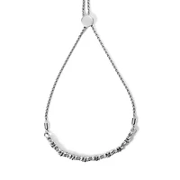 Silver 1/4 Cttw Diamond Marquise Shaped Link Adjustable Bolo Bracelet