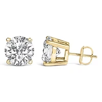 Lab Created 14K Gold Round Lab Grown Diamond Solitaire Stud Earrings