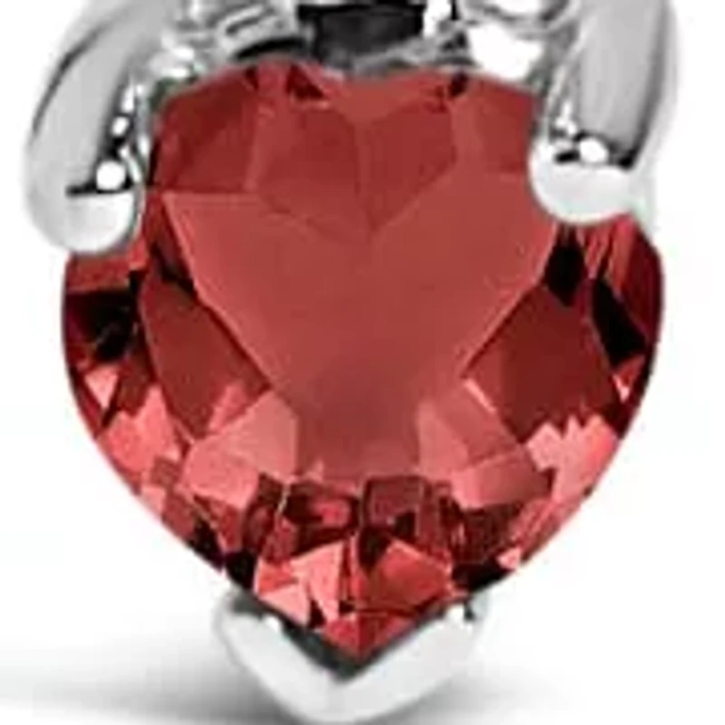 14K Gold 5X5 MM Heart Shaped Gemstone Solitaire Pendant Necklace