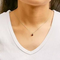 14K Gold 5X5 MM Heart Shaped Gemstone Solitaire Pendant Necklace