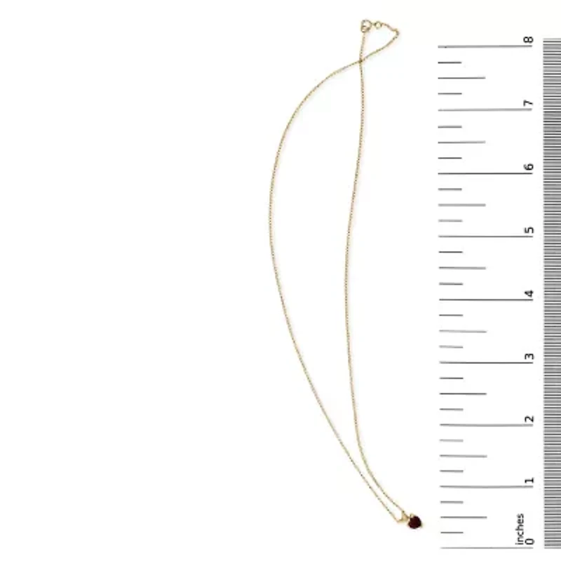14K Gold 5X5 MM Heart Shaped Gemstone Solitaire Pendant Necklace