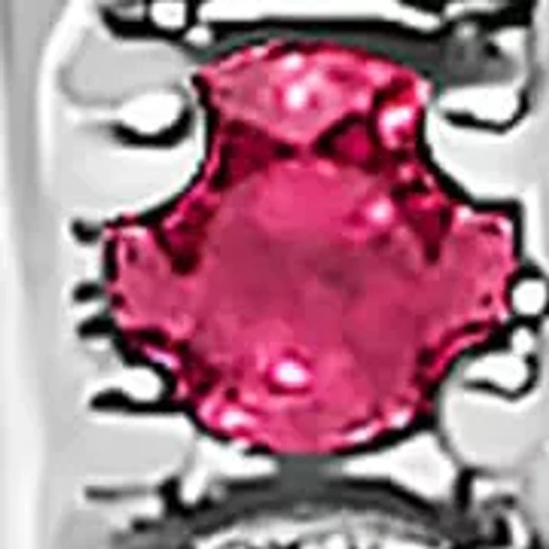 10K Gold Alternating Diamond and Red Ruby Huggy Hoop Earrings