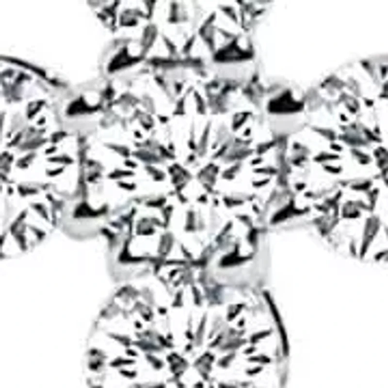 Lab Created 14K Gold 1/2 Cttw Lab Grown Diamond 11 Stone Cross Pendant Necklace