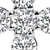 Lab Created 14K Gold 1/2 Cttw Lab Grown Diamond 11 Stone Cross Pendant Necklace