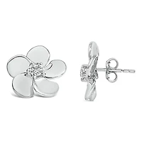 Lab Created 10K Yellow Gold 1/3 Cttw Lab Grown Diamond Flower Petal Stud Earrings