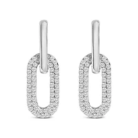 Lab Created 10K Gold 1/2 Cttw Lab Grown Diamond Dangling Paperclip Drop Earrings