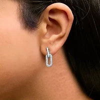 Lab Created 10K Gold 1/2 Cttw Lab Grown Diamond Dangling Paperclip Drop Earrings