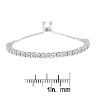 Silver 1/4 Cttw Diamond 4”-10” Adjustable Bolo Tennis Bracelet