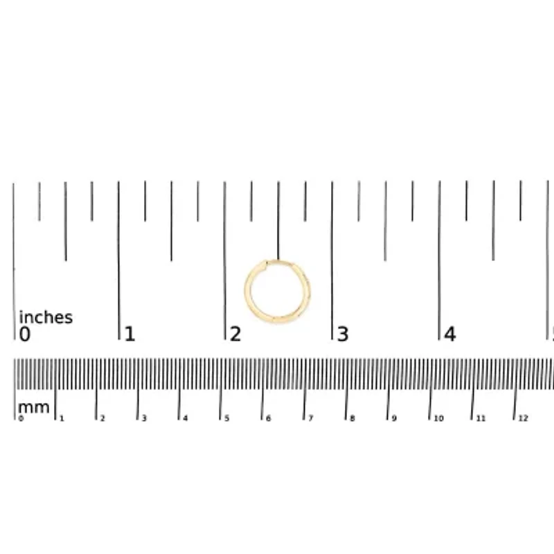 Lab Created 10K Gold 1/5 Cttw Lab Grown Diamond Three Stone Huggie Hoop Earrings