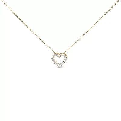 Lab Created 14K Gold 1/2 Carat Lab Grown Diamond Heart Shape Pendant Necklace