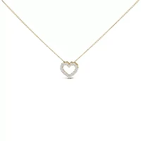 Lab Created 14K Gold 1/2 Carat Lab Grown Diamond Heart Shape Pendant Necklace