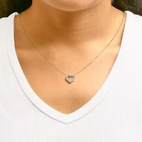 Lab Created 14K Gold 1/2 Carat Lab Grown Diamond Heart Shape Pendant Necklace