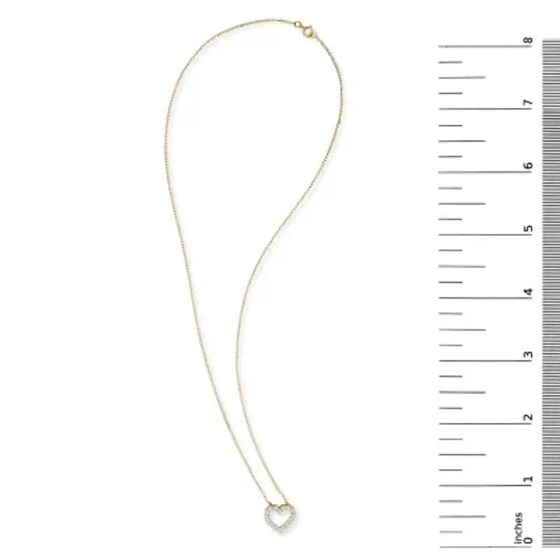 Lab Created 14K Gold 1/2 Carat Lab Grown Diamond Heart Shape Pendant Necklace