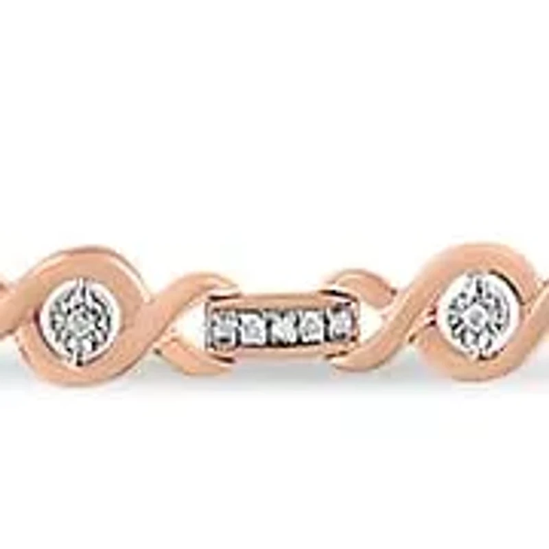 Silver Diamond Accent Twist 4”-10” Adjustable Bolo Bracelet