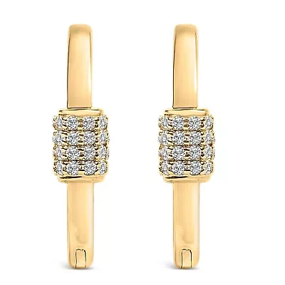 Lab Created 10K Gold 3/8 Cttw Lab Grown Diamond Heart Shaped Huggie Hoop Earrings