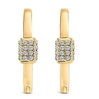 Lab Created 10K Gold 3/8 Cttw Lab Grown Diamond Heart Shaped Huggie Hoop Earrings